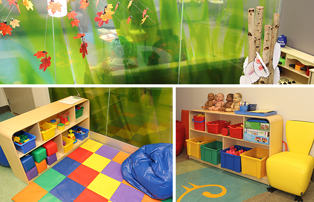photo collage of Stella’s Playroom space