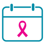 Pink Cancer ribbon in calendar icon]